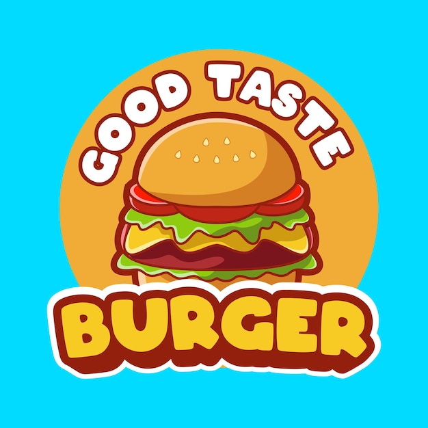 Illustrazione di hamburger vettoriale per il design del modello di logo