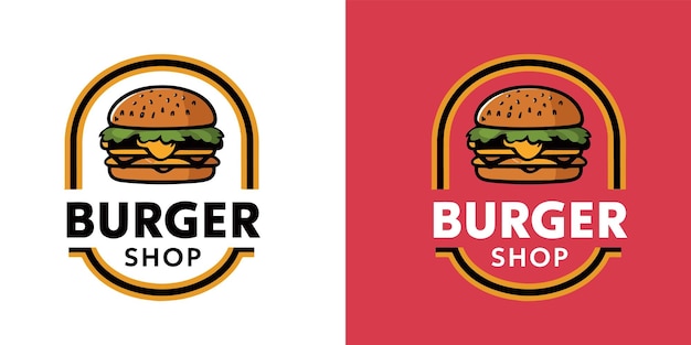 Vector vector burger shop logo template vector illustration of fast food logotype