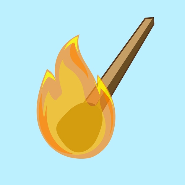 Vector vector burning match lighter icon illustration