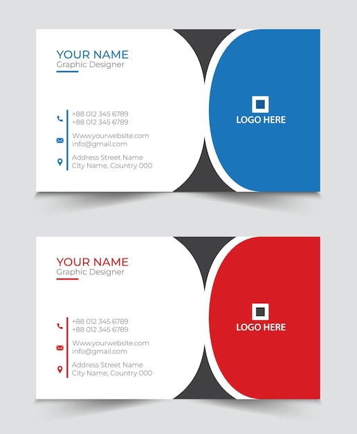 Vector business card design or visiting card template.