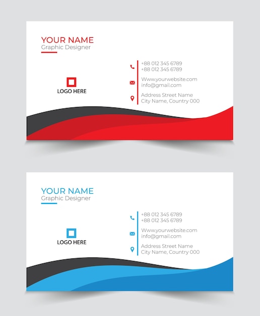 Vector business card design or visiting card template.