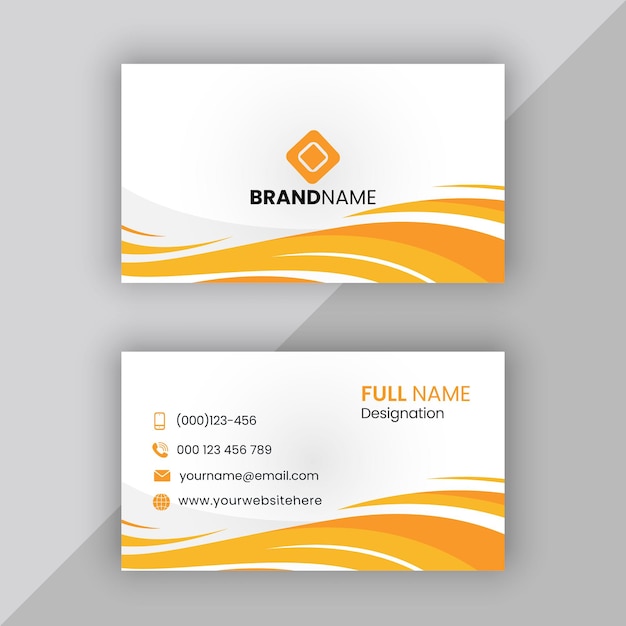 vector business card design with wave shapes