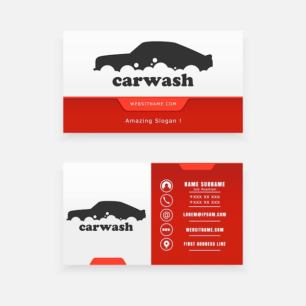 Vector business card logo for car wash.