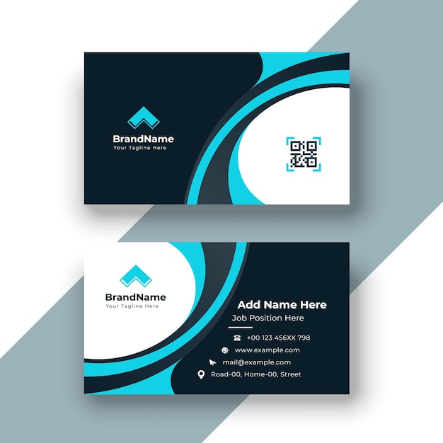 Vector vector business card with blue and darken color