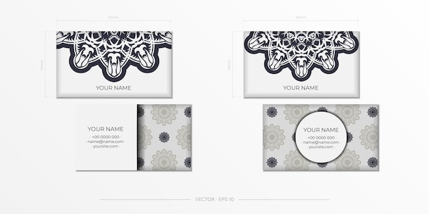 Векторные визитные карточки в черно-белых тонах с абстрактным орнаментом дизайн визитных карточек с узорами монограммы