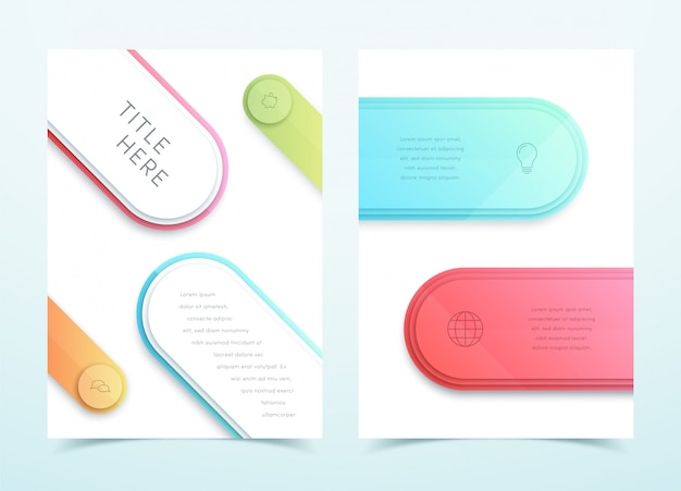 Vector Business Colorful 3d Page Template Layout