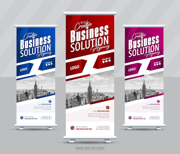 Vector business company rollup banner or popup banner template