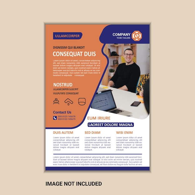 Vector Business Flyer Design Template A4 Size with Bleed