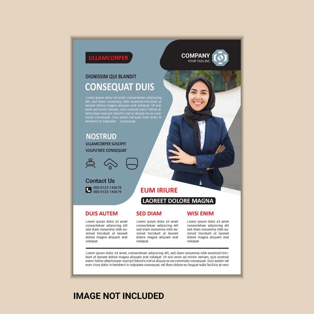 Vector vector business flyer design template a4 size with bleed