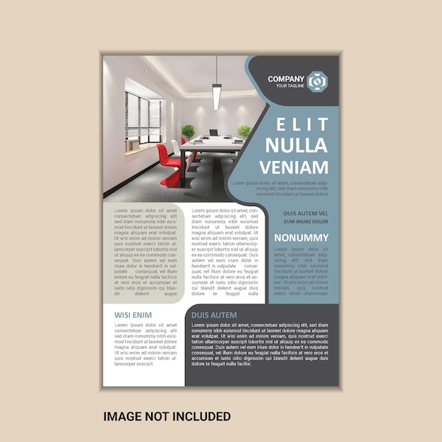 Vector Business Flyer ontwerpsjabloon A4-formaat met afloop