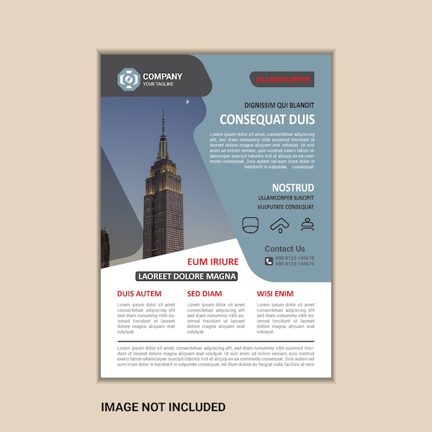 Vector Business Flyer ontwerpsjabloon A4-formaat met afloop