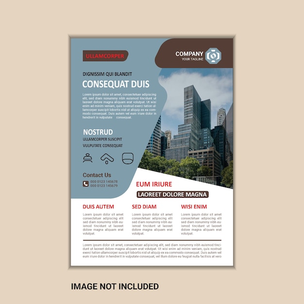 Vector Business Flyer ontwerpsjabloon A4-formaat met afloop