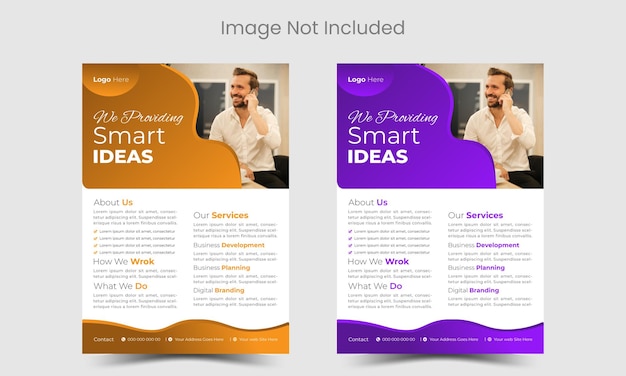 Vector business flyer template with photo