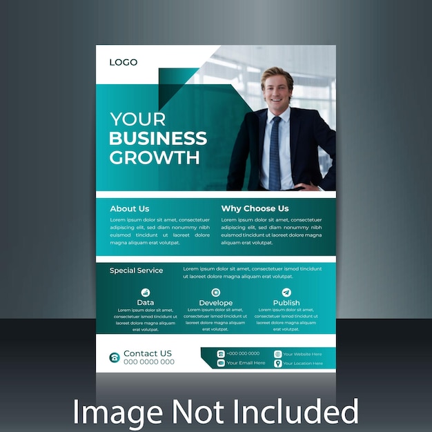 vector business flyer template with photo