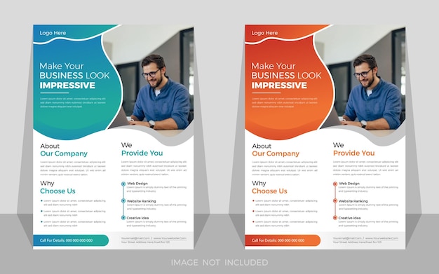 Vector vector business flyer template with photo