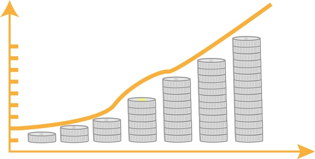 Vector business graph business profit success arrow on white color eps background