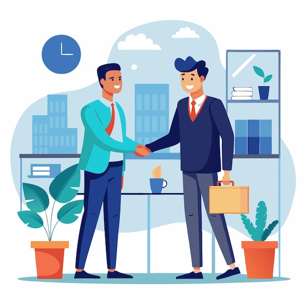 vector business handshake deal concept illustration