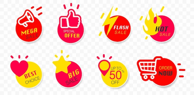 Vector business icons modern labels and tags banners stickers creative design Shopping and Best choice price badge special offer big sale and new