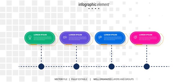Вектор Векторная информация о бизнесе графическая временная линия шаги информационные графические шаблоны дизайн