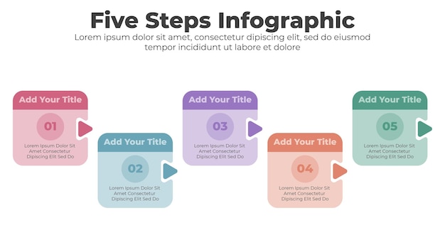 5 つのステップを持つベクター ビジネス インフォ グラフィック要素