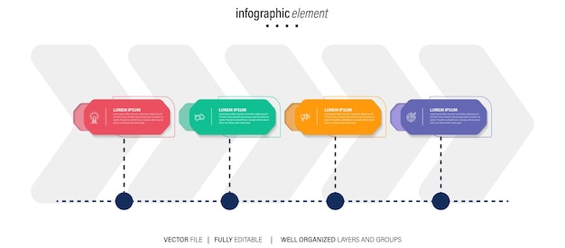 Passaggi infografici di business vettoriali