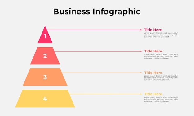 Vettore infografica aziendale vettoriale con concetto di piramide per la presentazione di diapositive