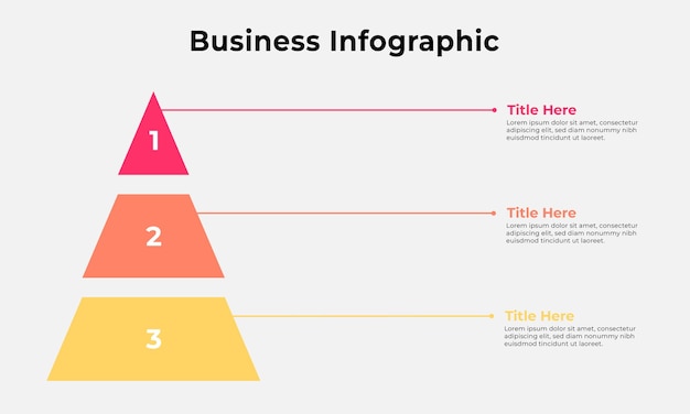 Vector Business Infographic With Pyramid Concept For Slide Presentation