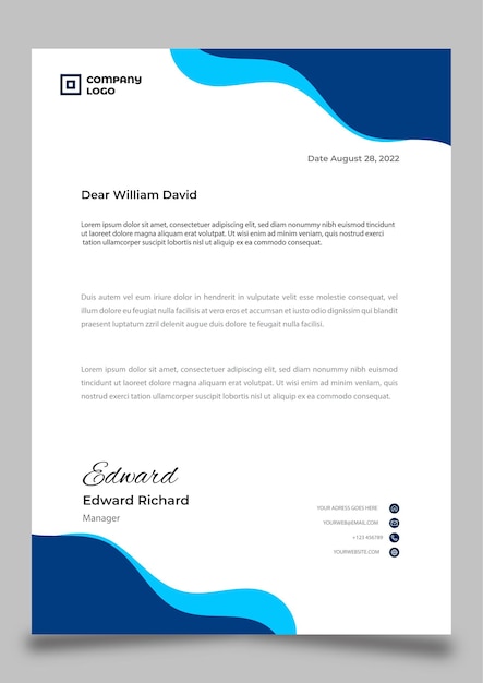 vector business letterhead template