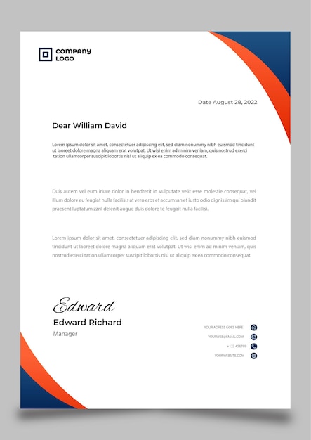 vector business letterhead template