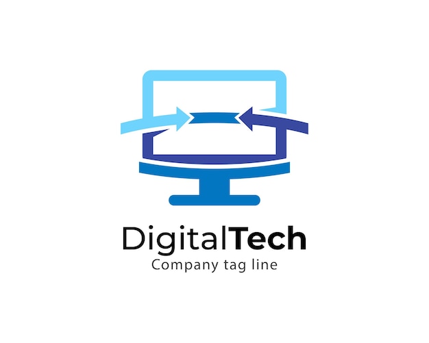 vector business logo computer shape arrow design template
