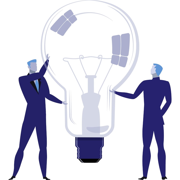Vector vector business partner work on idea icon