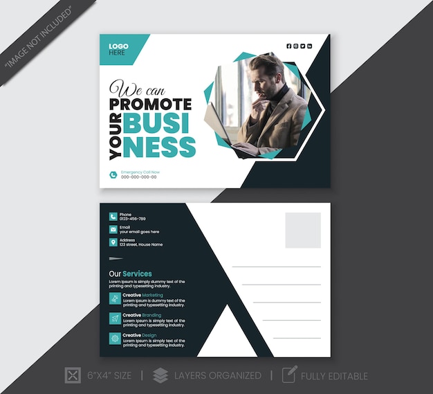vector business postcard design