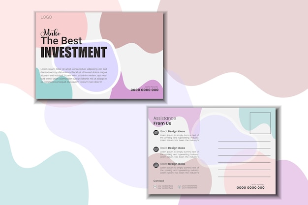 Vector vector business postcard template