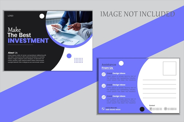 Vector business postcard template