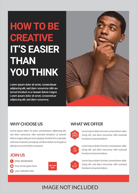 Vector vector business poster design a flyer for a company that says how to be creative