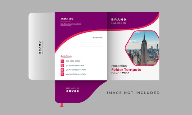 Vector business presentation folder design template colorful and modern layout