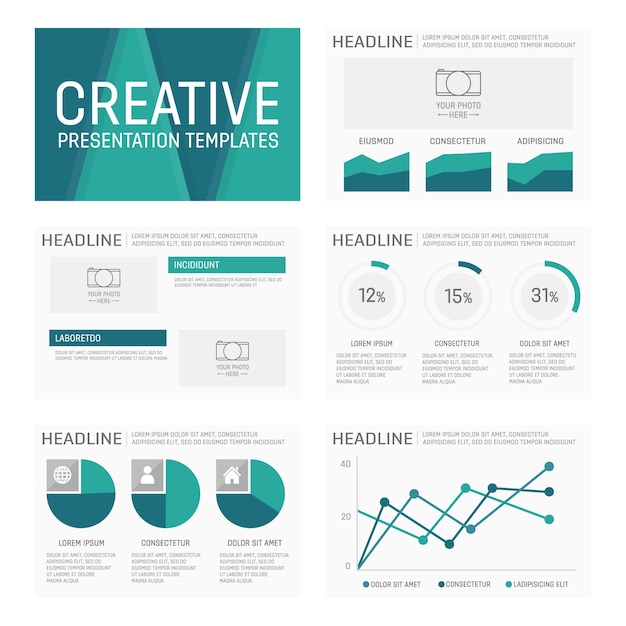 vector business presentation template slides background design