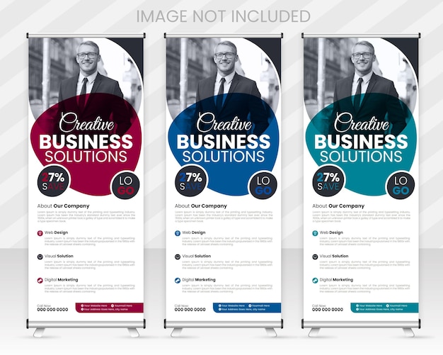 ベクタービジネスプロモーションロールアップバナーのデザインテンプレート クリエイティブロールアップバナーのテンプレート