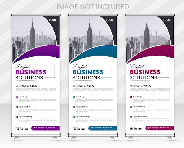 Vector business promotion roll up banner design template creative roll up banner template