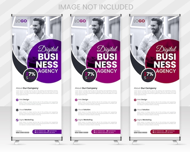 ベクタービジネスプロモーションロールアップバナーのデザインテンプレート クリエイティブロールアップバナーのテンプレート