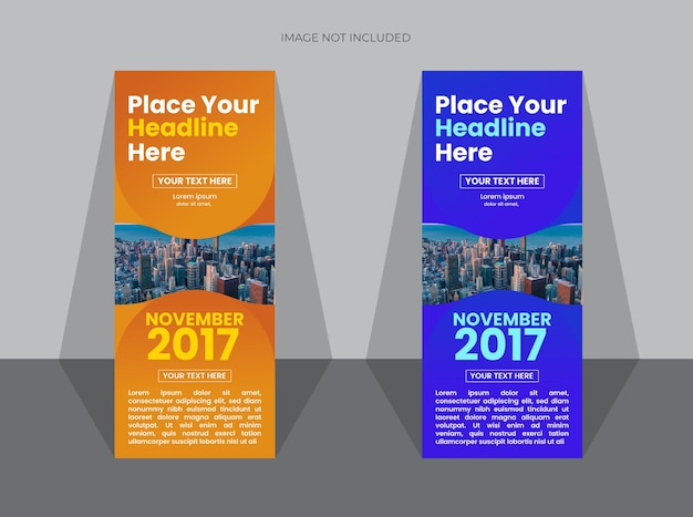 vector business roll up banner vertical set