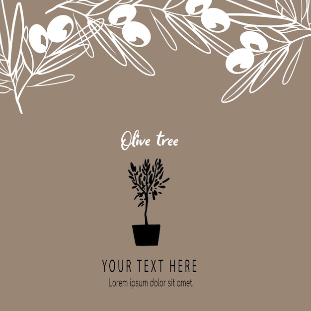Vector business template olive branch and tree logo design for extra virgin oil and other products