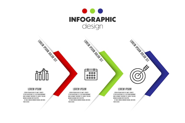 Vettore elemento di progettazione infografica di linea temporale aziendale vettoriale 3 fasi modello per la presentazione