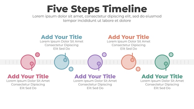 Vector business timeline infographics template with 5 steps