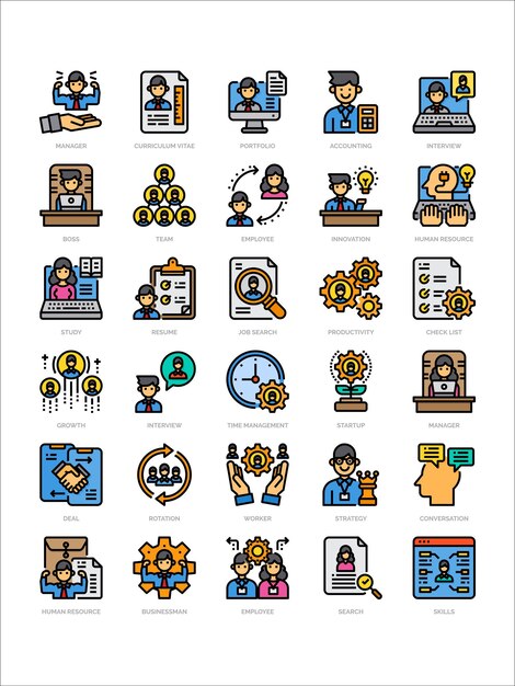 Vector vector business training icons set