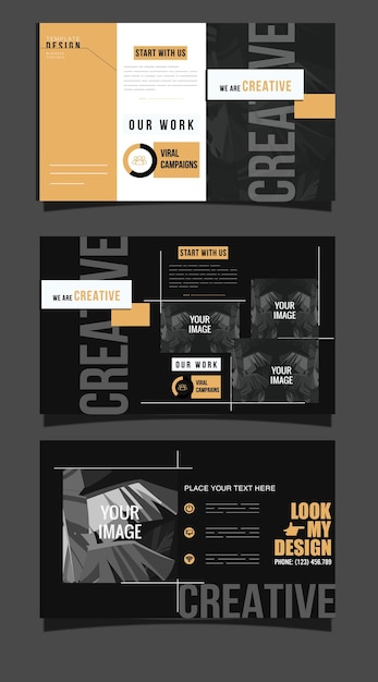 Vector vector business trifold template design