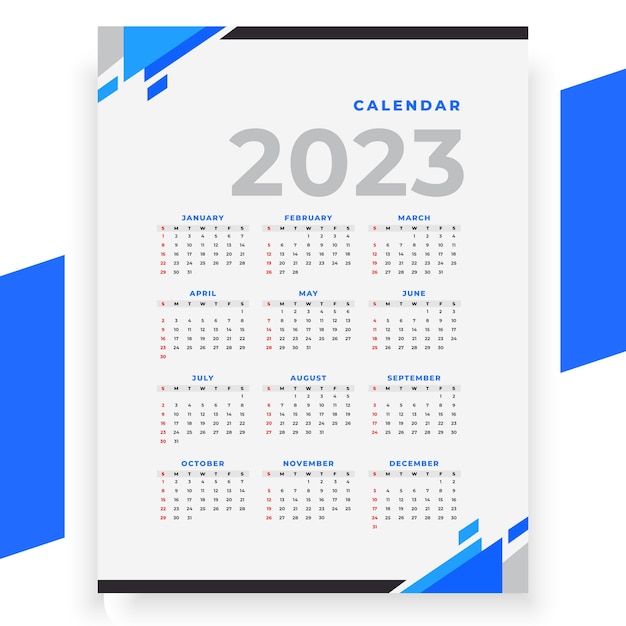 Vector business wall calendar  design template 2023