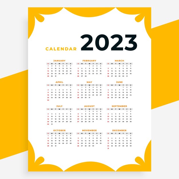 Vector business wall calendar  design template 2023