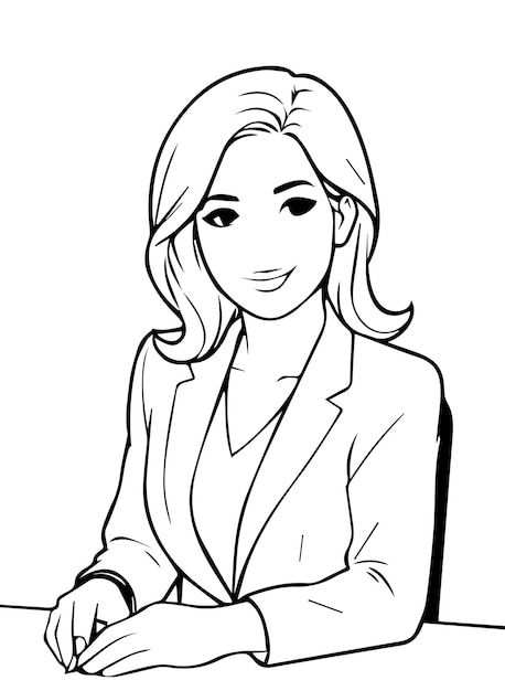 vector business woman black illustration