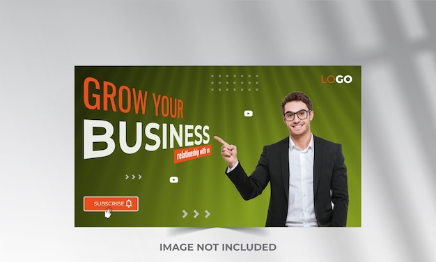 vector business youtube thumbnail design template